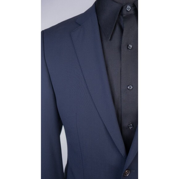 BOSS Hugo Boss JAM75 Blazer Sport Coat Jacket Men’s 38R Solid Blue Wool 2-Button - Picture 6 of 16